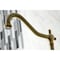 Kingston Brass Heritage 2-Handle Wall Mnt Bridge Kitchen Faucet W/Brass Sprayer, Brass KS1243PXBS - alternate 3